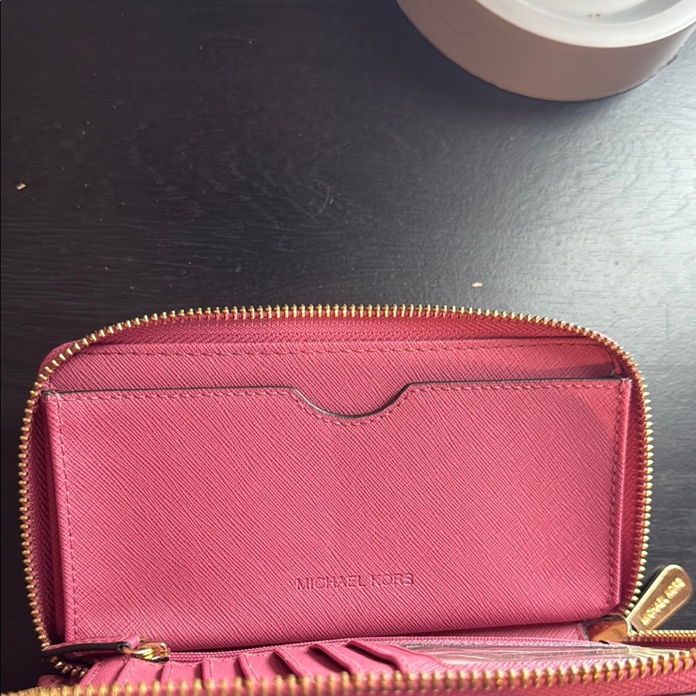 Michael Kors Pink Leather Wristlet Clutch - Picture 6 of 8